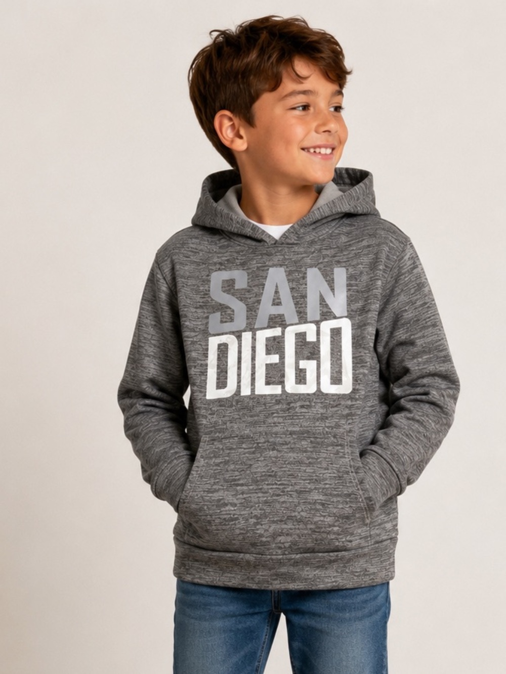 Wear Code Kids Size M San Diego Graphic Hoodie Gray